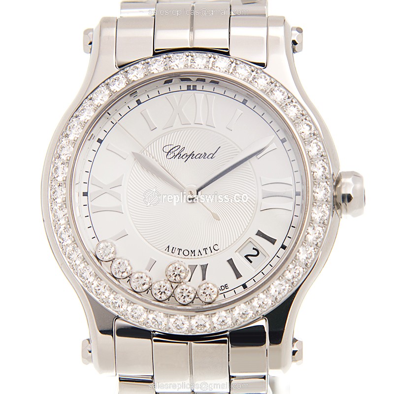 Chopard Happy Sport - Automatic - Stainless Steel & Diamond - Silver Dial